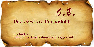 Oreskovics Bernadett névjegykártya